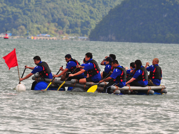 Kayaking on calm waters at sunset